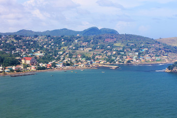 View of the town of Dennery, St. Lucia, West Indies