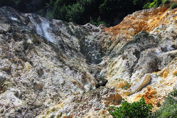 Volcanic ash inside a caldera volcano, St. Lucia, West Indies