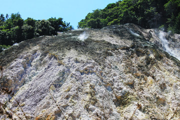 Volcanic ash inside a caldera volcano, St. Lucia, West Indies