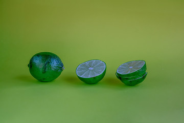 Trendy ugly lime - concept of zero waste life. Copy space.