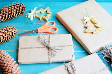 Christmas and New Year gift wrapping