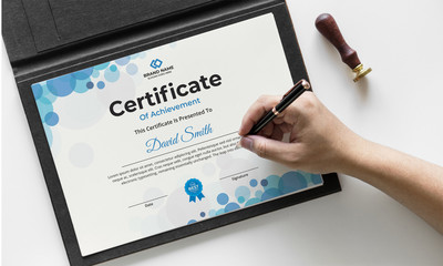 Certificate Template | Creative Modern Achievement Certificate with blue color