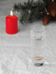 Christmas divination. Traditional fortune-telling for the new year. Close-up.