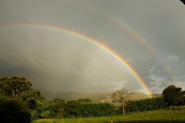 Double rainbow over the mountains of Minas Gerais.