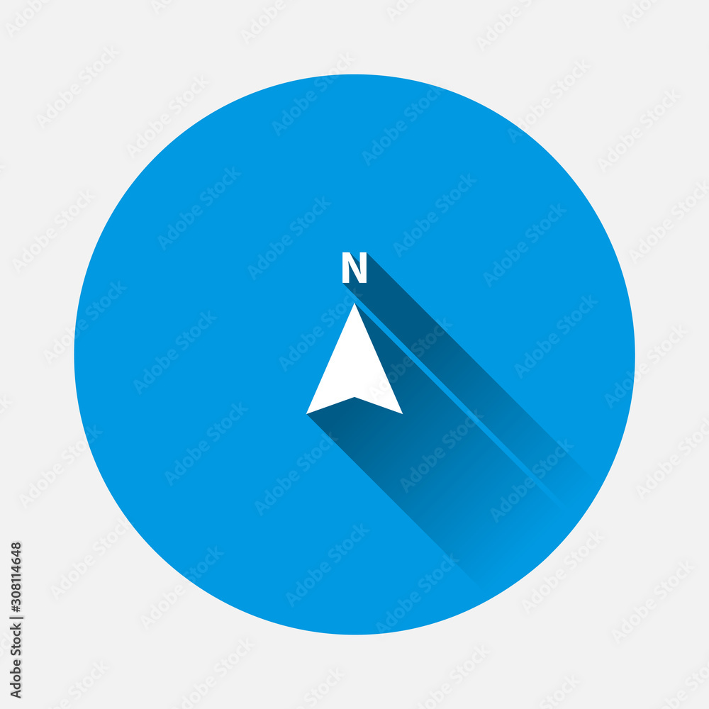 Poster vector icon of the compass. illustration of a compass symbol for determining the sides of the world 