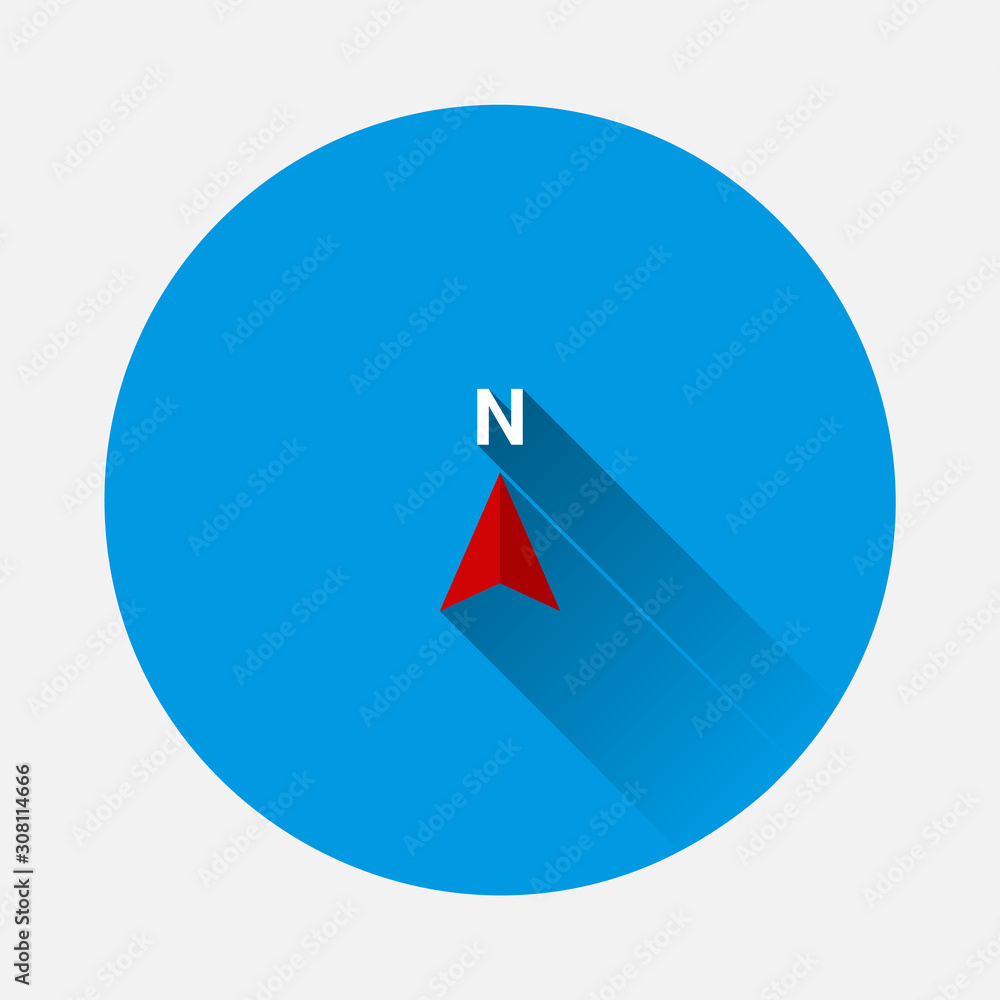 Poster vector icon of the compass. illustration of a compass symbol for determining the sides of the world 