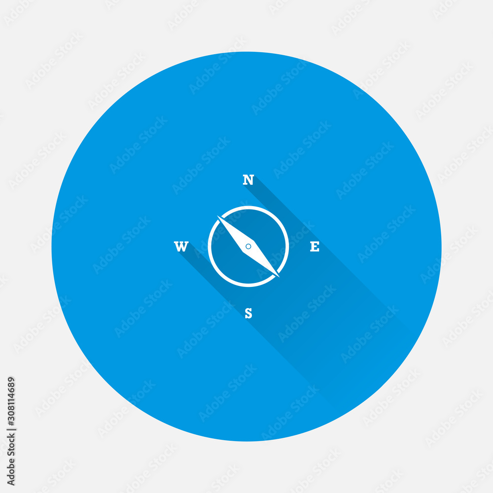 Poster vector icon of the compass. illustration of a compass symbol for determining the sides of the world 