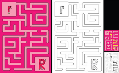 Easy alphabet maze - letter R