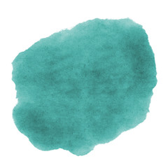 watercolor abstract painted texture in green and blue with stains and spots isolated on white for...