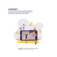 Content concept vector illustration flat design for presentation, social media promotion, banner, and more