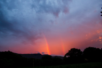 Double rainbow over the mountains of Minas Gerais.