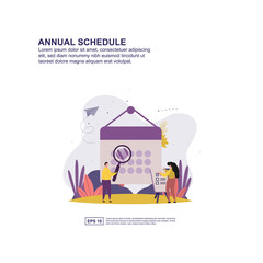 Annual schedule concept vector illustration flat design for presentation, social media promotion, banner, and more
