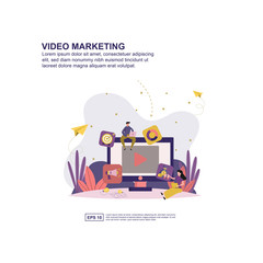 Video marketing concept vector illustration flat design for presentation, social media promotion, banner, and more