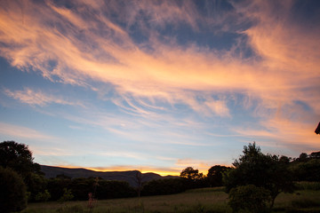 Clouds over the mountains of Minas Gerais during sunset.