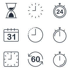 Time set icon template color editable. Time Management pack symbol vector sign isolated on white background icons vector illustration for graphic and web design.