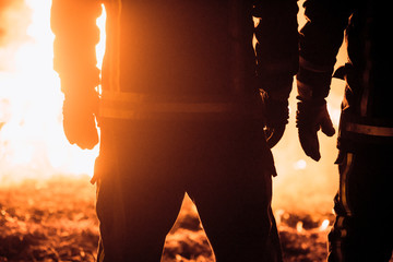 Firefighting team at work