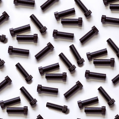 photo black bolts on a white background pattern