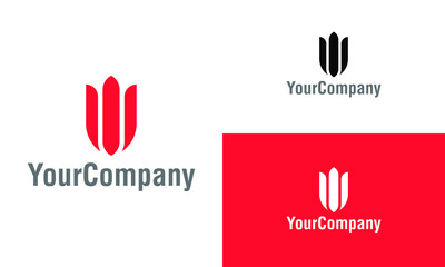 Fototapeta premium Tulip and floral logo icon design template elements. Simple minimalist template graphic illustration. Creative vector emblem, for icon or design concept.