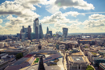 City of London view, business, banking and office area. London, UK