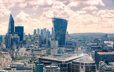 City of London view, business, banking and office area. London, UK