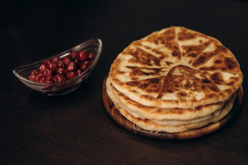 pie with cherry on the table