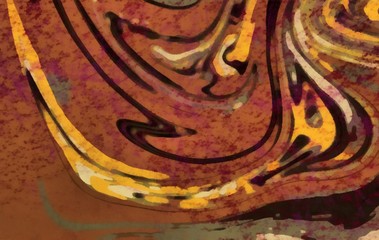 Abstract marble acrylic background. Watercolor swirl texture. Psychedelic vortex crazy art. Unusual waves design pattern. Warm and very bright colors