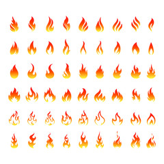 flame icons. Flame logo, fire icon. Vector set of icons for fire. © Viktoria Tom