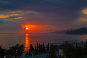 Russia, Sochi, sunset