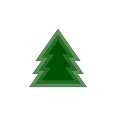 Green Christmas tree icon. Vector. Isolated.