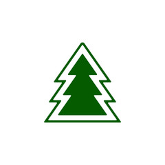 Tree icon on white background. Christmas tree. Vector.