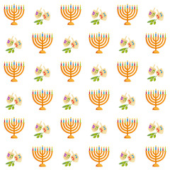 Jewish holiday of Hanukkah, seamless pattern