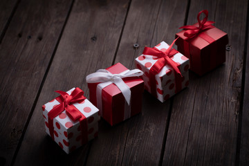 Gift Box On The Rustic Wooden Table