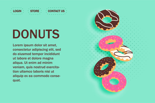 Template website page for donuts and bakery shop