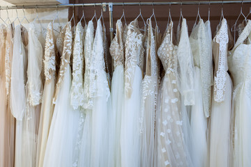 Beautiful luxurious wedding dresses.