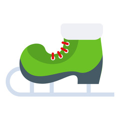 Flat cartoon Old fashioned shoes are skates.