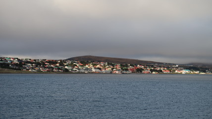 Falklandinseln stanley Hauptstadt vom Meer - Häuser