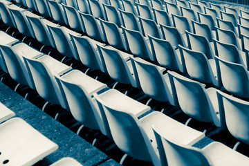 Fototapeta premium Rows of empty seats at the stadium
