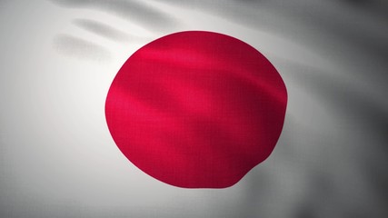 Fluttering flag of Japan on the wind. 3d illustration