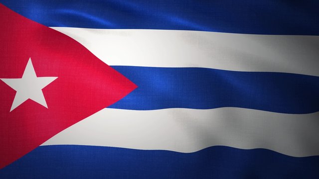 Closeup Cuba Flag, Waving in the Wind, 3D illustration
