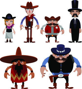 Wild west cartoon characters