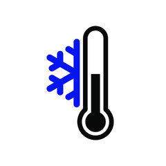 Thermometer and snowflake icon, on white background vector image.