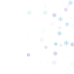 Falling down snow confetti, snowflake vector border. Festive winter, Christmas, New Year sale background. Cold weather, winter storm, scatter texture. Hipster snowfall falling snowflakes cool confetti