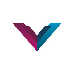 modern color v logo design