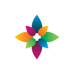 color flower art logo design