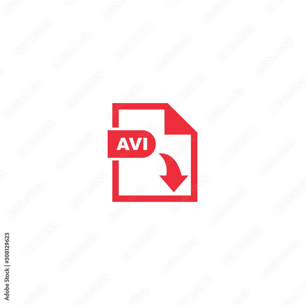 Poster avi file format icon vector design symbol