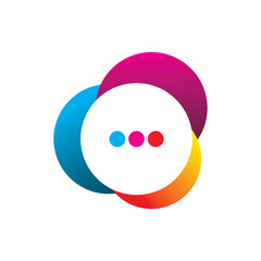 Fototapeta premium color cloud chat logo design