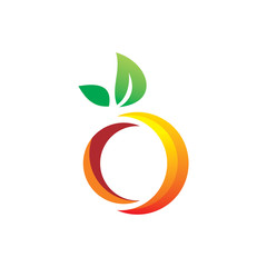fruit color circle logo design