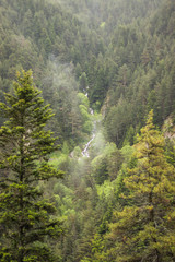 A view from Engolasters Lake-Les Pardines Path (Encamp) trail. This is a good 2 hour moderate walk that gives excellent veiws of Andorra la vella and the pine forests and mountains.