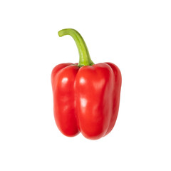 Red bell pepper isolated on white background.