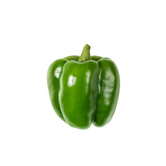 Green bell pepper isolated on white background.